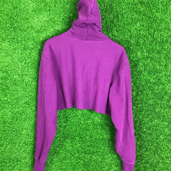 Champion Reverse Weave Crop Top Hoodie Sweatshirt - Picture 5 of 5